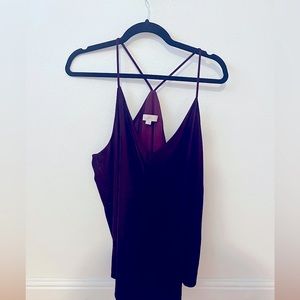Loft Maroon Velvet Top